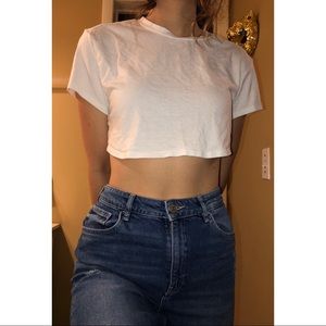 VS cropped white tee